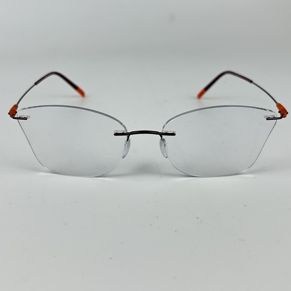Silhouette 5500 Eyeglasses Frames‎ 4040 Purple Orange 55-17-135 - Picture 2 of 11